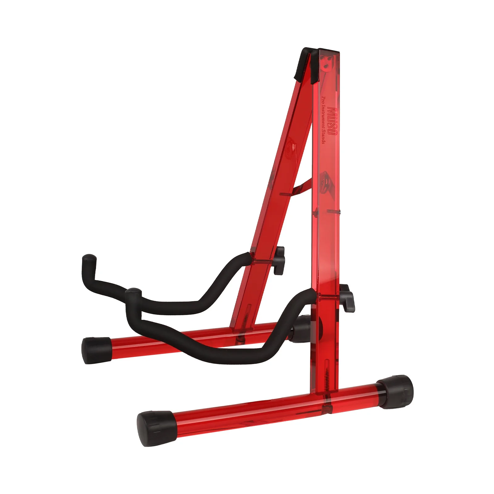 Red color Guitar Stand Folding A-Shape Frame Stand for Acoustic and Electric Guitars Solid and Stable Acrylic Guitar Display