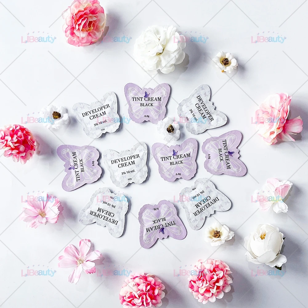 Custom Label Logo Eyelash Tinting Kit 0.8g Pouch Eyelash Lift Tinting Kit At Home diy Lash Tinting Pouch Kit