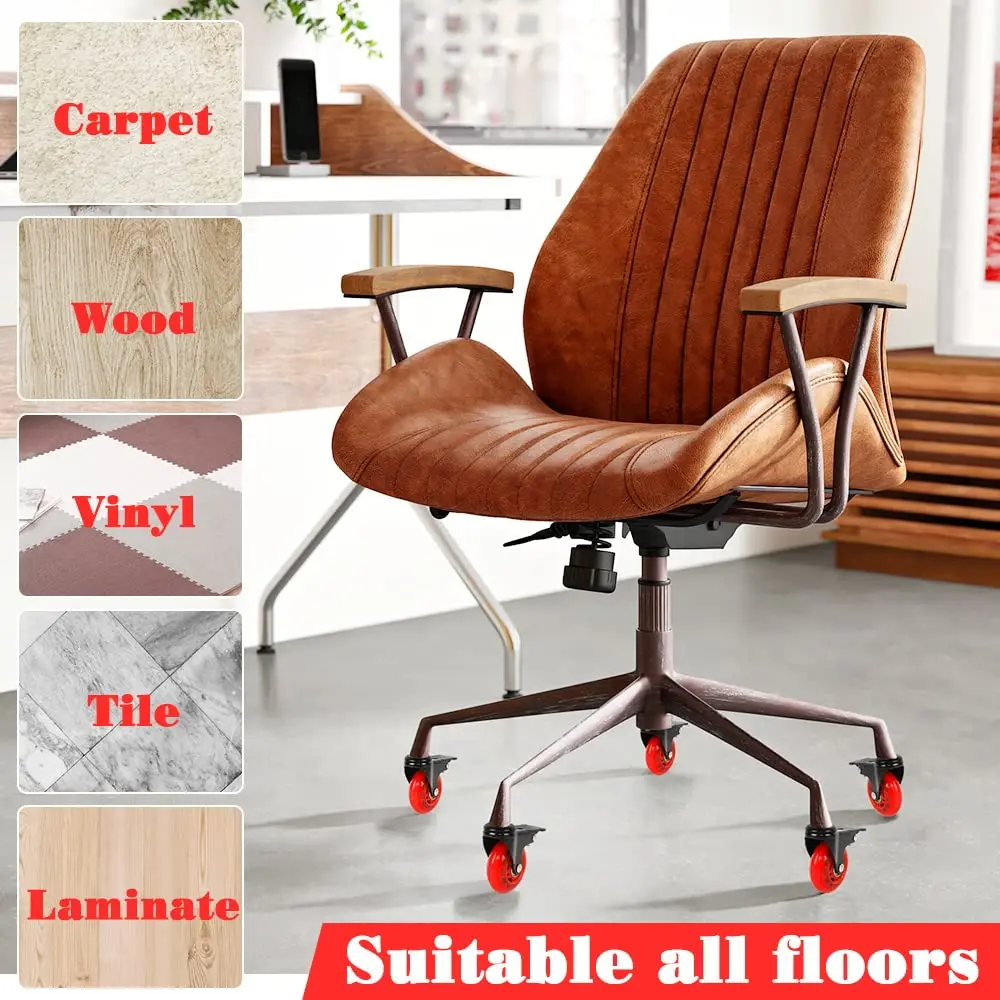 2.5 Inch Roller Style Office Chair Stem Caster Pu Polyurethane Standard Stem Replacement Office Chair Casters Wheels With Lock