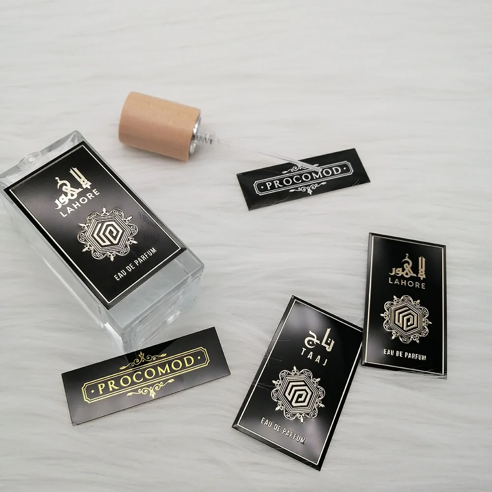 Customized metal Private Label Luxury perfume bottle Packaging printed waterproof logo stickers Cosmetic Private Labels
