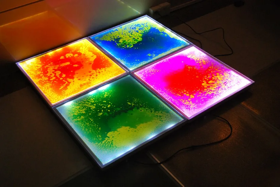 Autism Relieves Stress Liquid Sensory Floor Tiles LED Dance Floor Educational Toys Sensory Integration Training Equipment