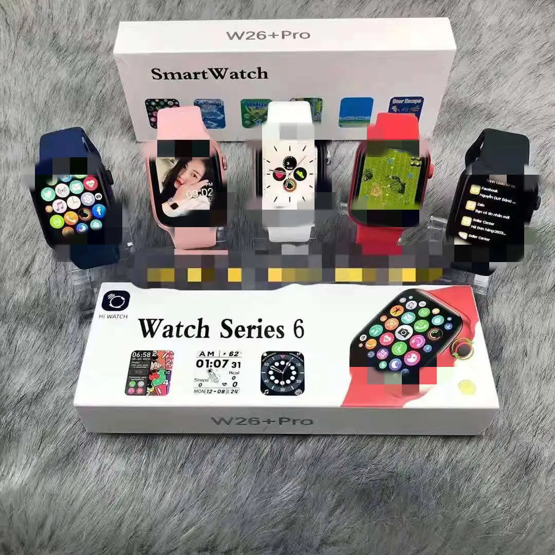 W26+Pro W26plus 1.75 Inch ECG Heart Rate Blood Pressure IP68 Series 6 Watches PK T500 Smart Watch