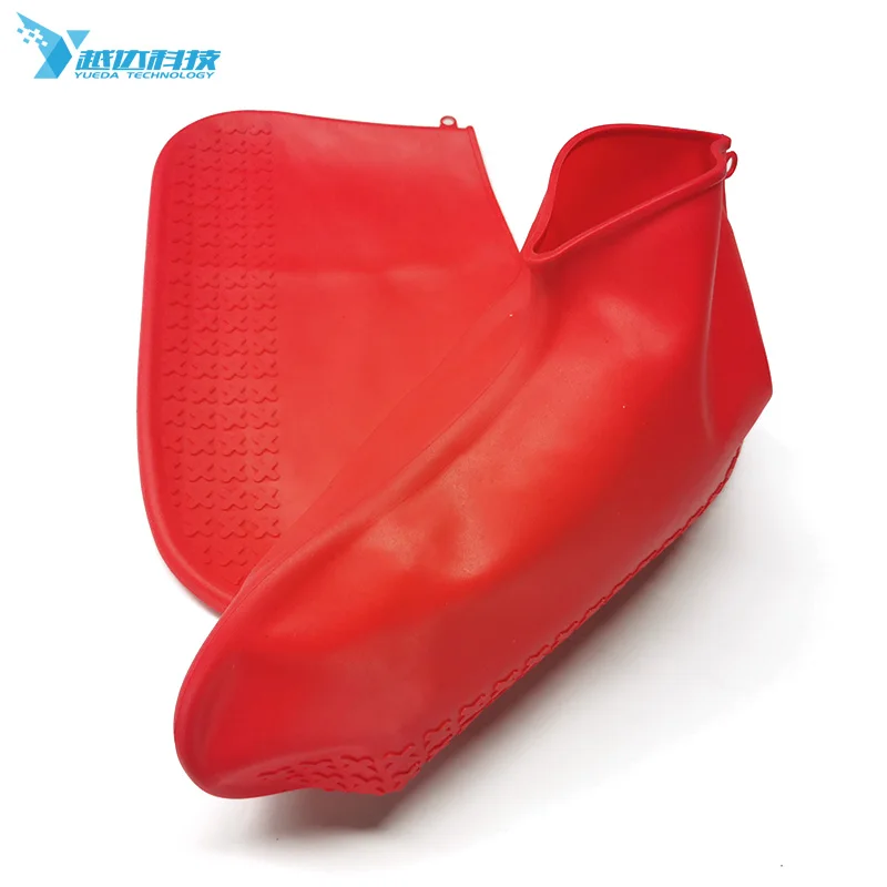 Unisex Reusable Red Anti Slip Water Resistant Rain Waterproof Silicone Shoe Cover
