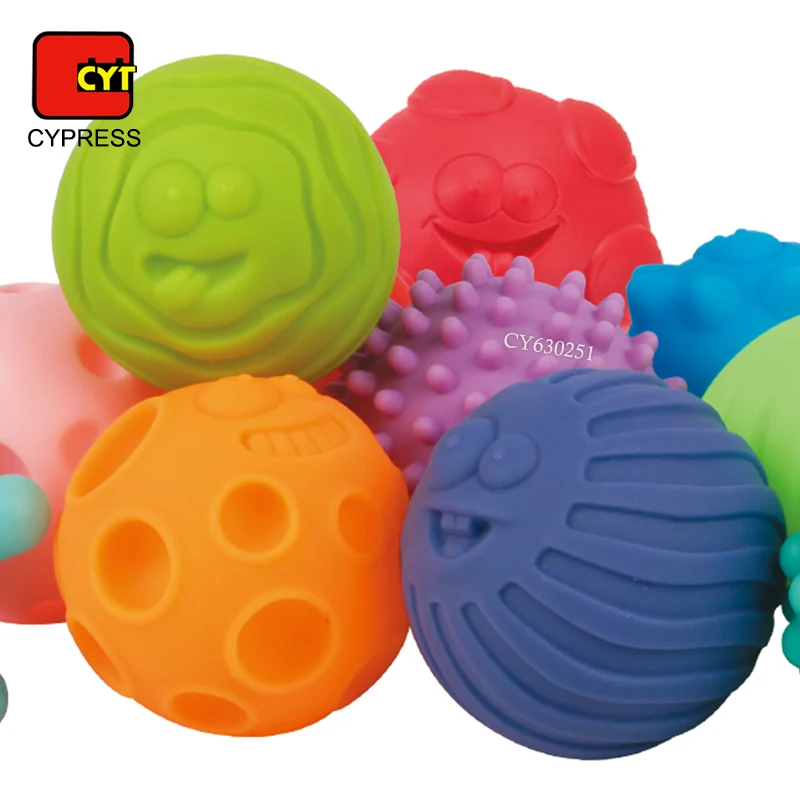 New Design PVC Vinyl Detower And Sensory Balls Set 24PCS With Storage Bag Stress Relief Toys Boiled Infant Teether