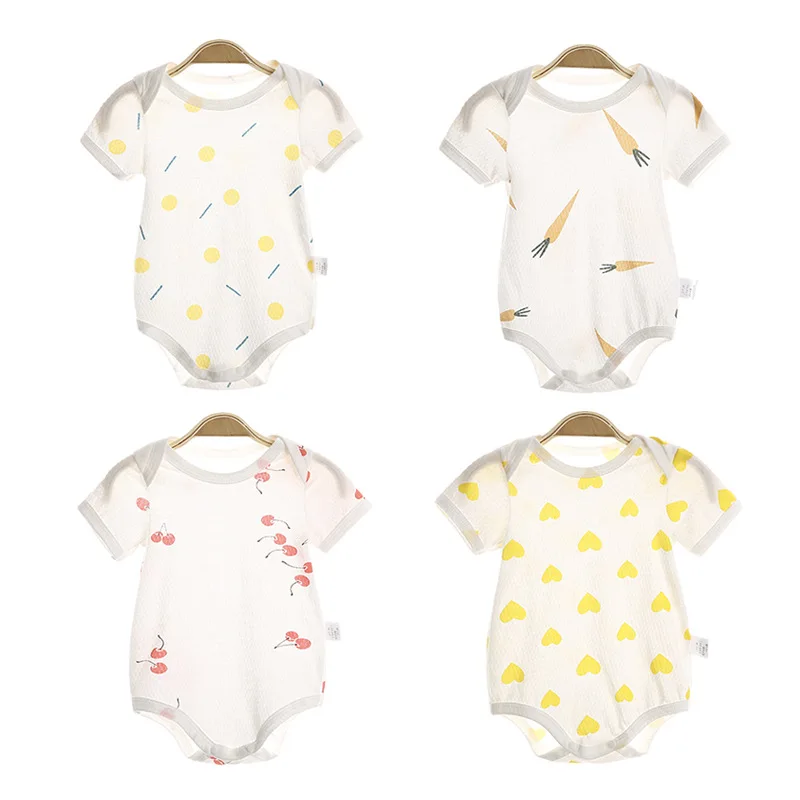 summer thin section newborn child clothing  short-sleeved romper triangle climbing  one-piece outing baby girl clothes