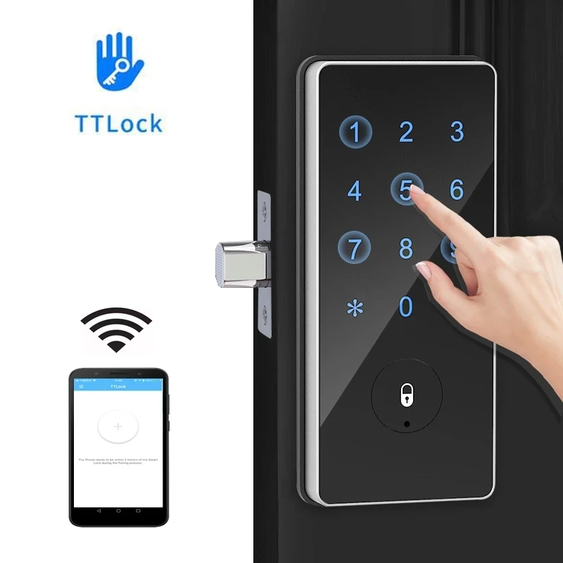 
TTLock APP Smart Bluetooth Remote Control Password Code Number Automatic US Deadbolt Lock With Key 