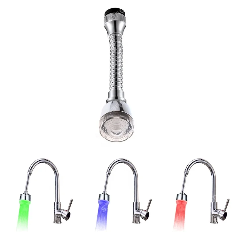 Single Blue Color Lighting LED ABS Kitchen Faucet