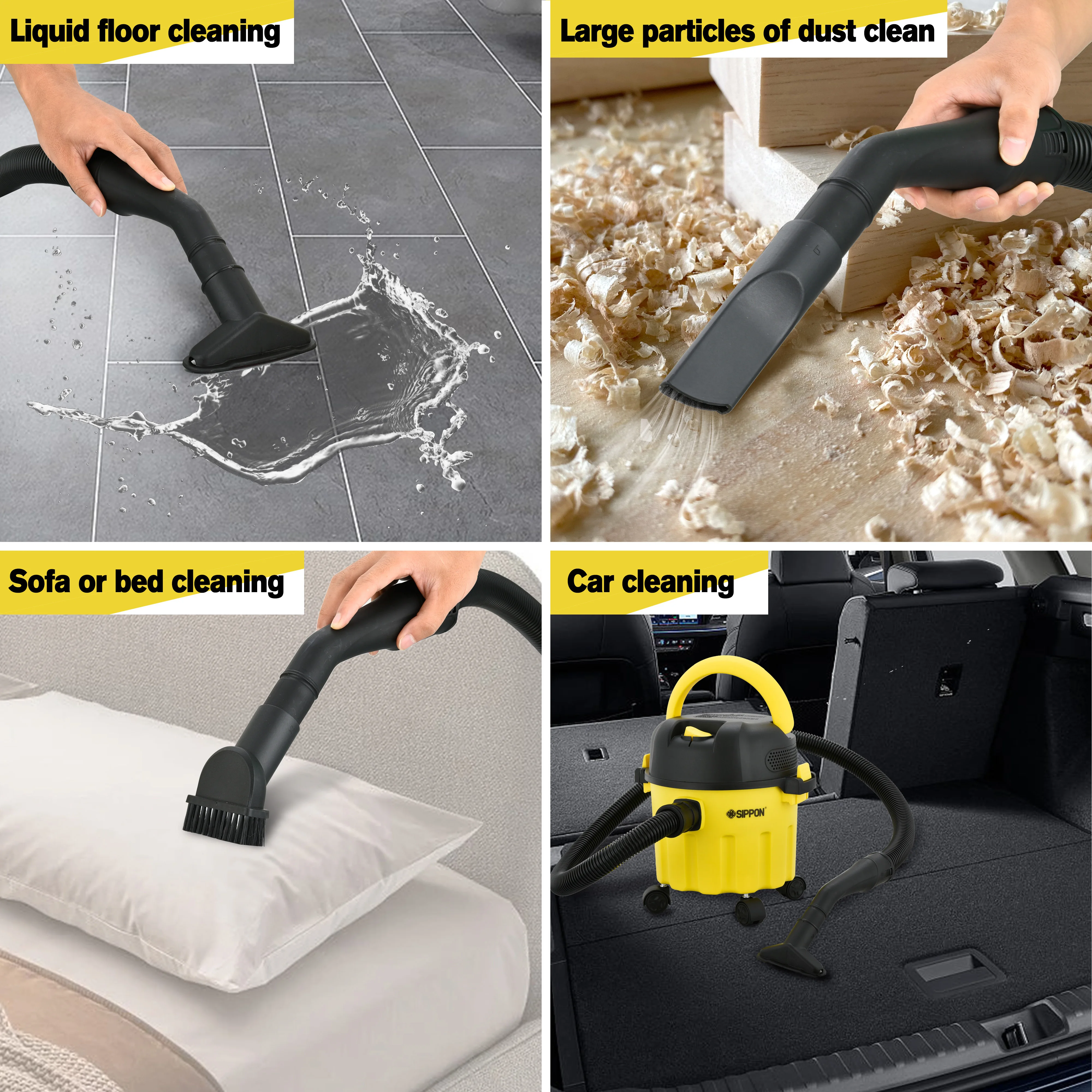 Car Construction Vacuum Cleaner Brush Electric Plastic Wet and Dry Vacuum Cleaner Free Spare Parts Cyclone Vacuum with Bag 1000