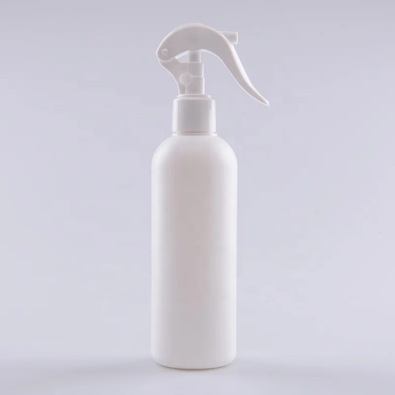 White Medicine Cosmetic Chemical Spray Disinfect Mosquito HDPE 8oz 250ml Cylindrical Repellent Bottle With Trigger Sprayer