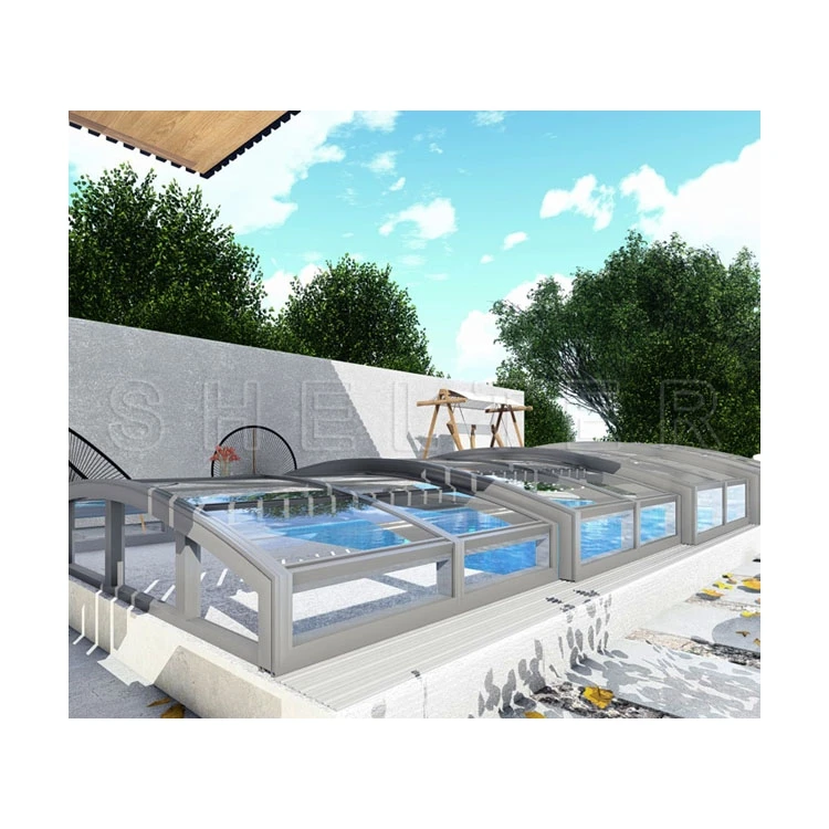 
Swimming Pool Winter Cover Automatic Polycarbonate Pool Screen Enclosure 
