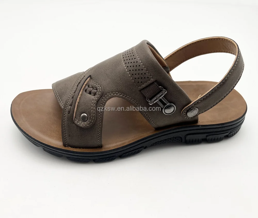 Hot sales New design Anti slip PU outsole Mens flat sandals slipper shoes