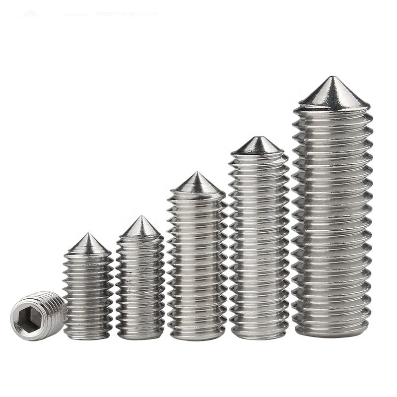 304 Stainless Steel M4 M5 M6 M8 Hex Allen Cup Point No Head Cone Point hex Hexagon Socket Set Grub Screw Bolt with Cup Point