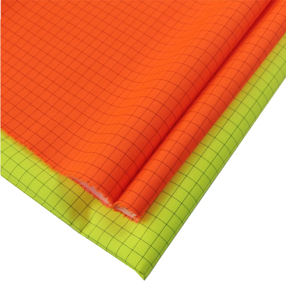300D Waterproof CPAI-84 FR Fabric PU White Coated Conductive Grid  Fabric Oxford Fabric