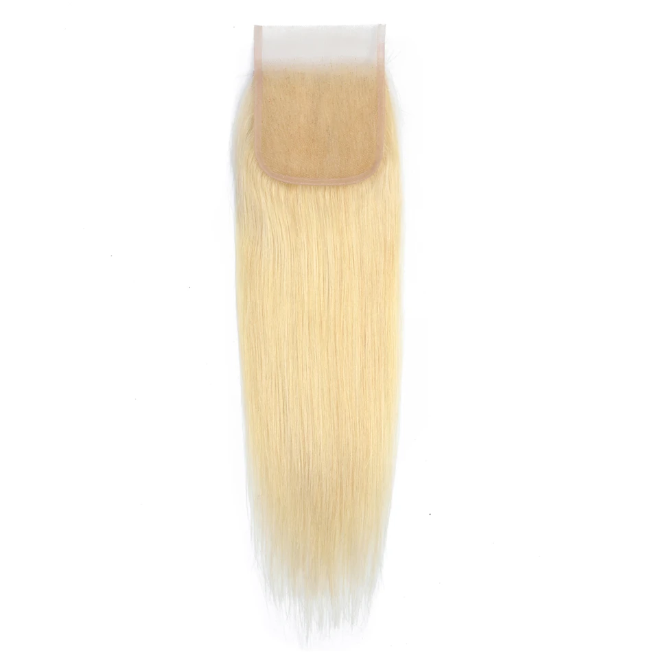 Yeswigs 613 Blonde Lace Frontal Closure Straight Wave Brazilian Human Hair Virgin Cuticle Aligned 4X4 5x5 360 Lace 613 Closure