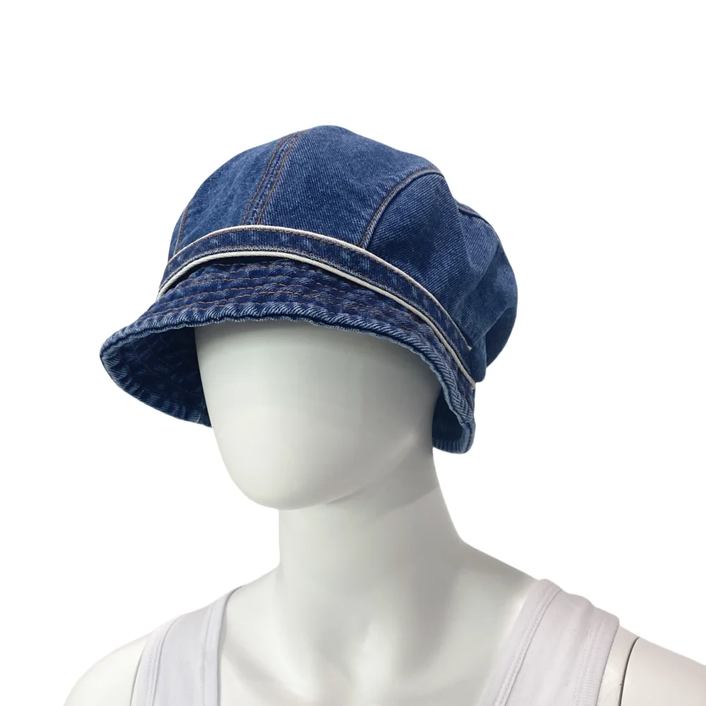 Chinese manufacturer Women can customize embroidery LOGOWashed denim bucket hat for beach days