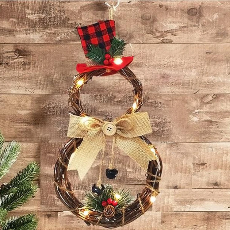 Promotion Christmas Hanging Decoration Tree Ornament Indoor Decorative Led Lamp Christmas Vine Wreath