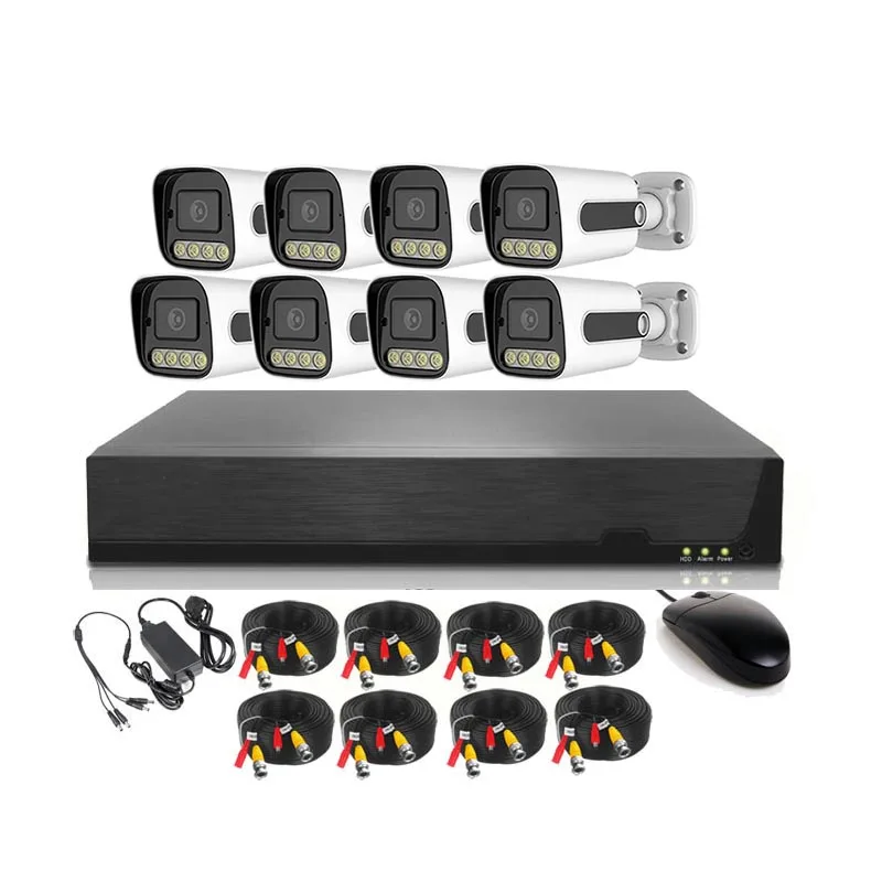 8CH DVR Camera Kit Analogue HD 4K Full Set Color 24/7 Days Recording With MIC Optional IP67
