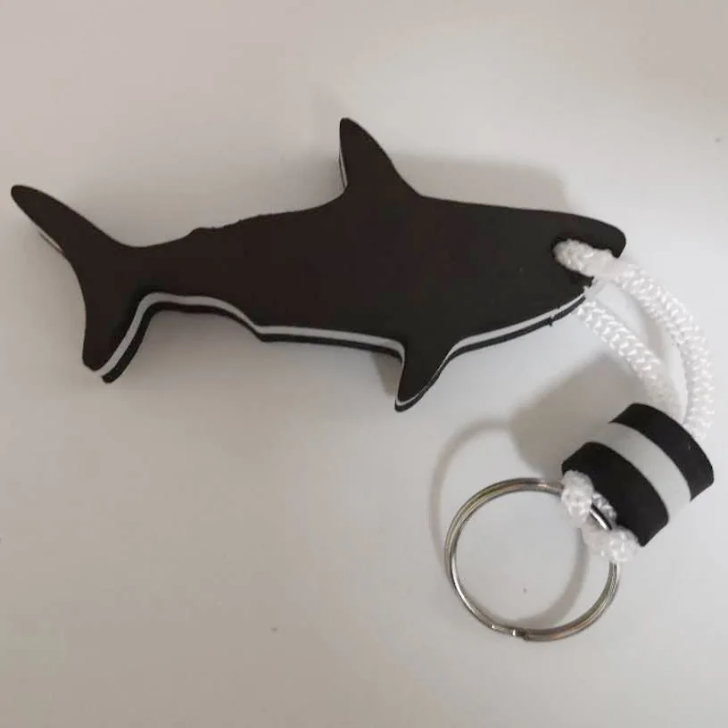 Wholesale Creative Shark Keychain Pu Buoy Keychain Float Creative Promotional Gift Rubber Shark Keychain Toy