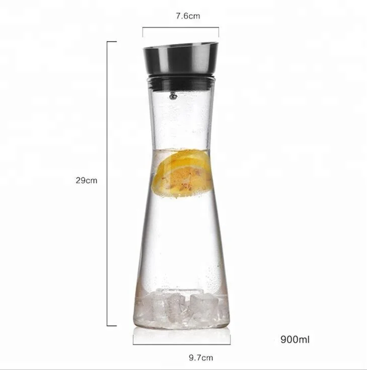 Glass Water Carafe With Lid And Protective Pour Drip Spout 1L Fridge Water Pitcher Bottle Dispenser carafe