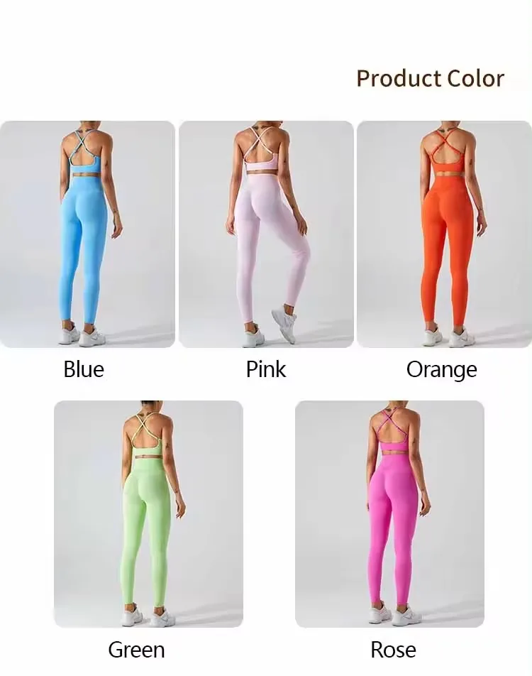 Women Yoga Leggings Sports Bra Running Workout Sets Nylon and spandex 2 Pcs Clothing Yoga Suit Sports Wear Gym Fitness Set
