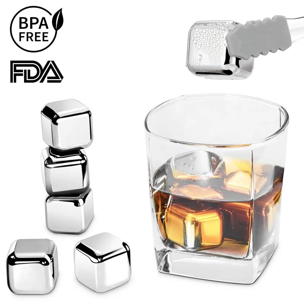Customized Eco-friendly Products 2021 Stainless Steel Whiskey Ice Cube/Stone, Beer Chiller Cube ,Wine Cooler