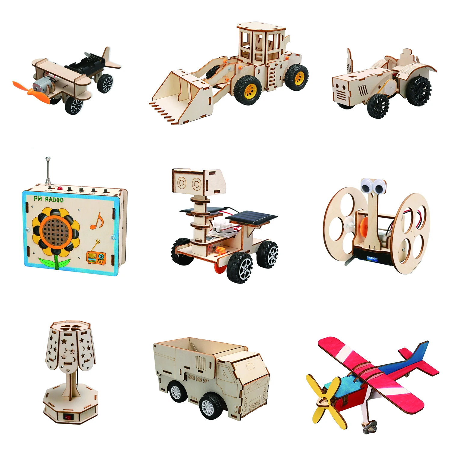 DIY wooden stem toys educational puzzle games science equipment electronic toys education toys for kids