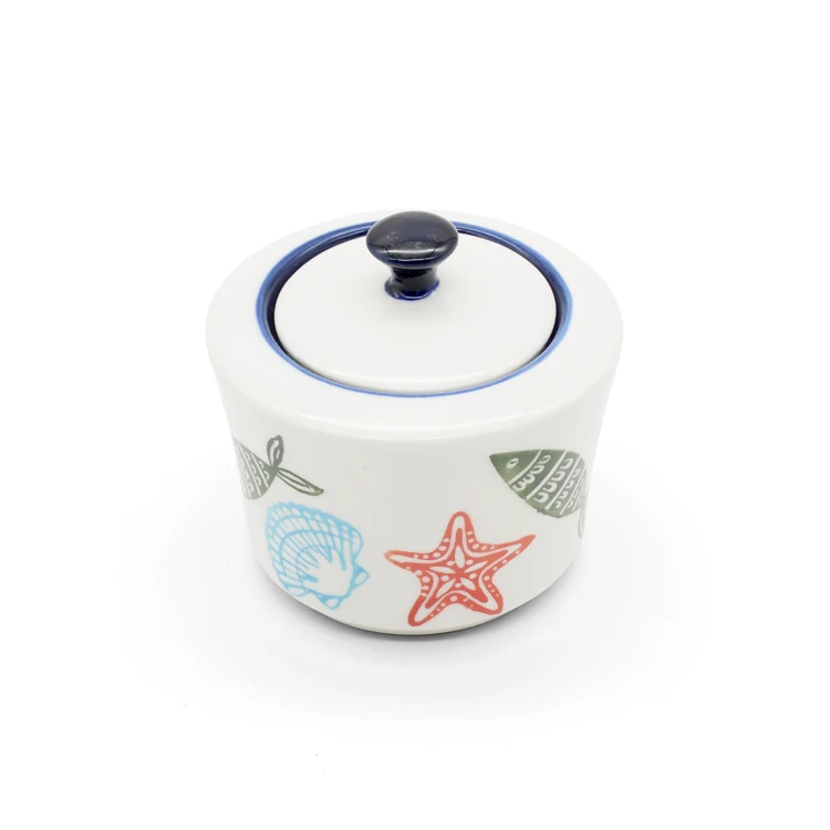 Wholesale Hot selling kitchenware Ceramic Sugar Jar and Creamer Set of 2pcs Sugar  milk pot set