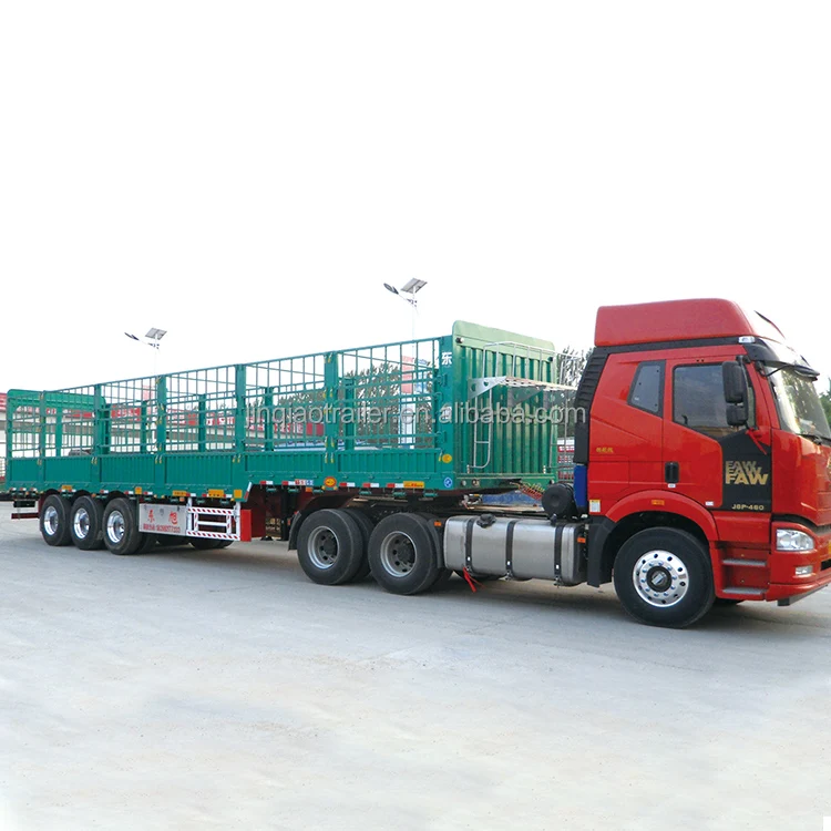 China factory customized high quality 3 axles 4 axles high side utility fence cargo semi truck trailers freight transport series