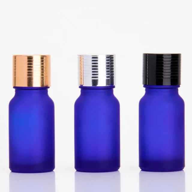 Sell 20ml30ml50ml blue glass bottle frosted blue eyedropper glass bottle gold silver eyedropper lid screw cover and inner plug