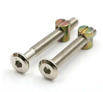 M6 M8 Furniture Set Hammer Nut Flat Hexagon Allen Head Screws Bolts For Baby Bed