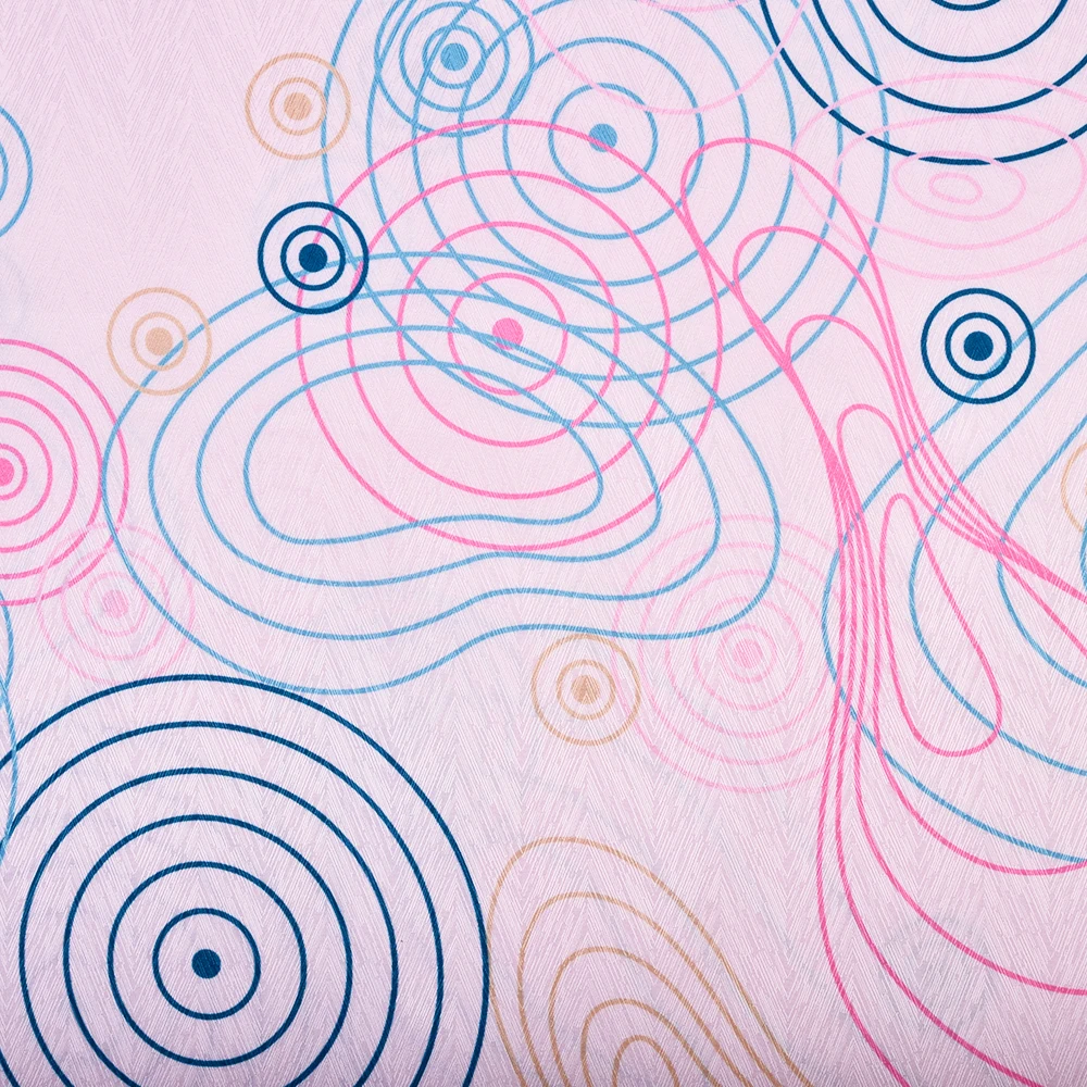 Tidal Flow Design Pink Stripe Print 100% Polyester Print Fabrics for Dress