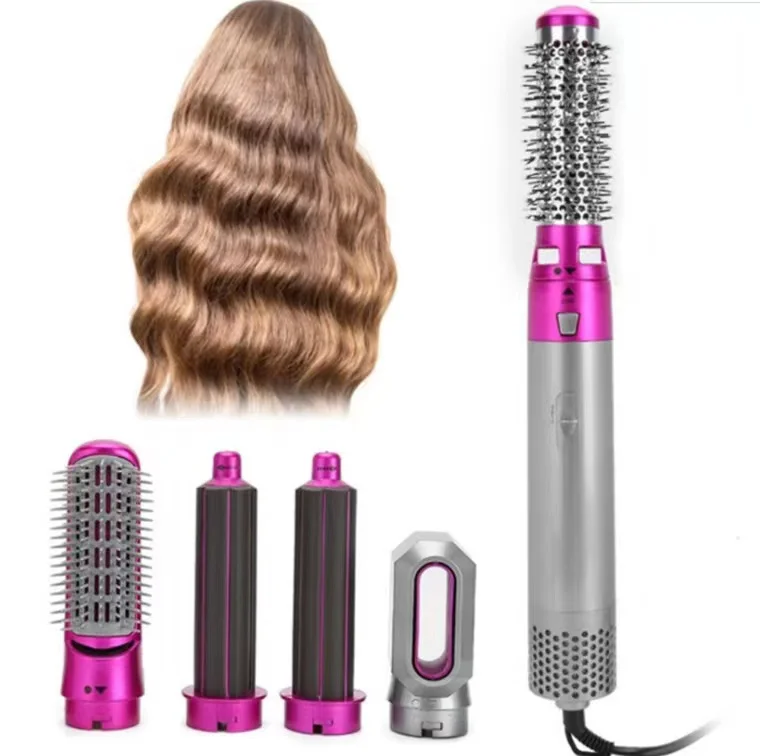 Private Label Portable 5 in 1 Hair Dryer Electric Hairs Straightener Professional Hair Curler Hot Air Styler For Dry And Wet Hai