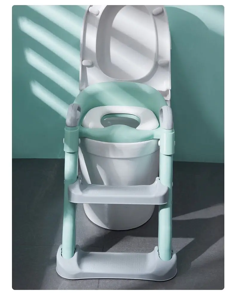 Potty Training Toilet Seat with Step Stool Ladder for Kids, Baby Training Seat with Soft Padded Seat