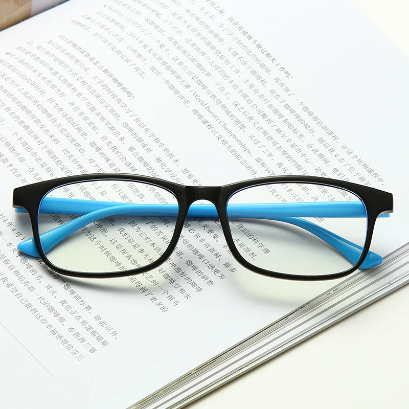 CY007 cheap blue light blocking computer glasses in kids or adults size square 2-color optical frames 2022