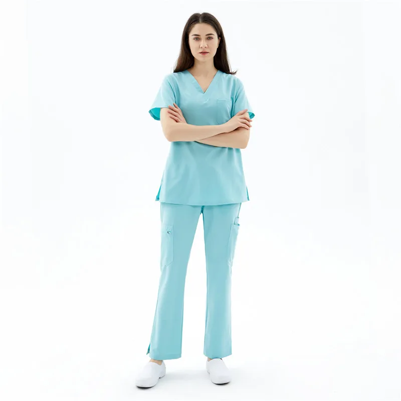 Hot Sale Doctor Medical Nursing Short Sleeve Uniform Clinic Scrub Sets