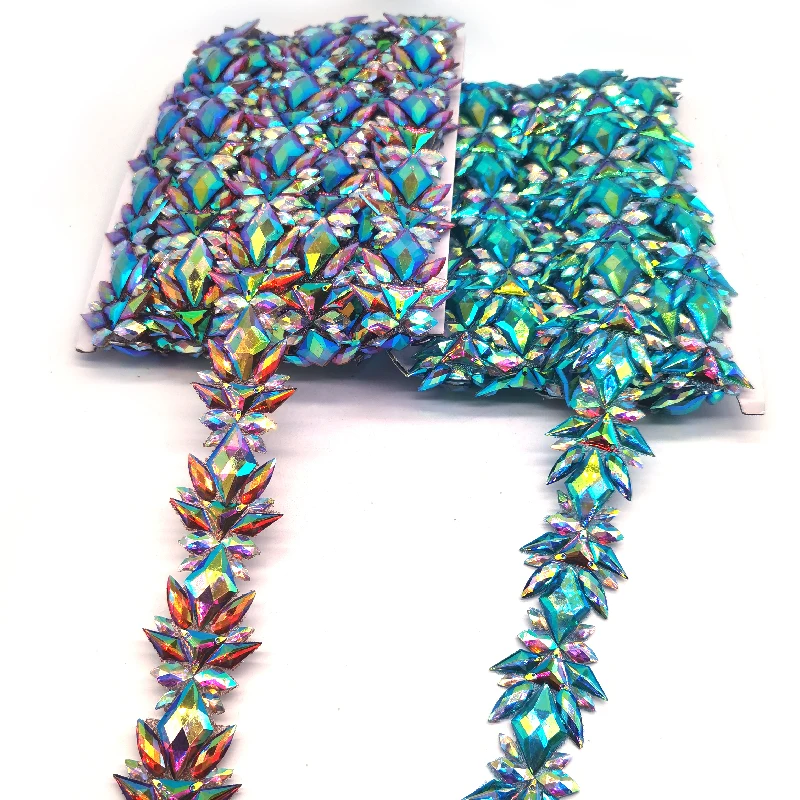 2024 Trinidad Carnival Samba Dressing Decorative Crystal Rhinestones Hot Fix Rhinestone Appliques Trims