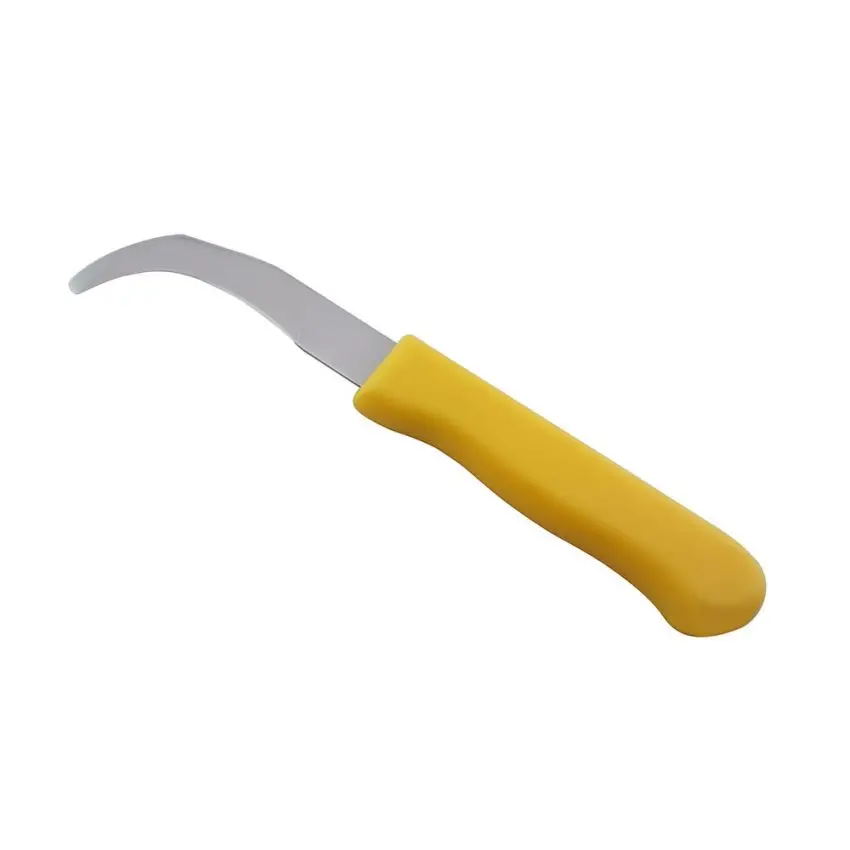 3 Inch Yellow PP Handle Banana Knife Curved Blade Cutter Knife