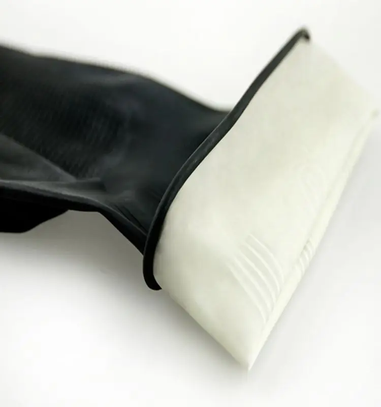 80g Industrial Latex Gloves Chemical Resistant Gloves Black Latex Gloves