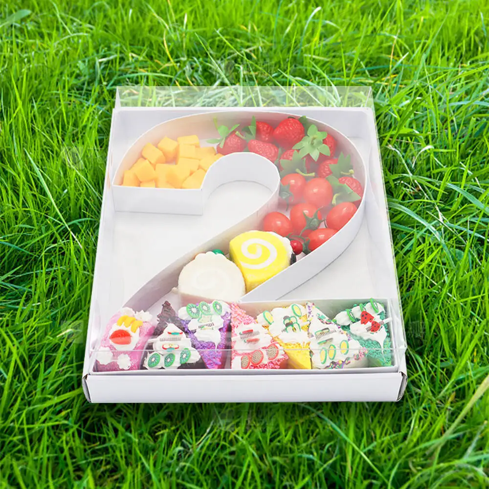 For Treat Sweet Wedding Strawberry Fillable Paperboard Paper Mache Carton Number Shaped Gift Box With Lid