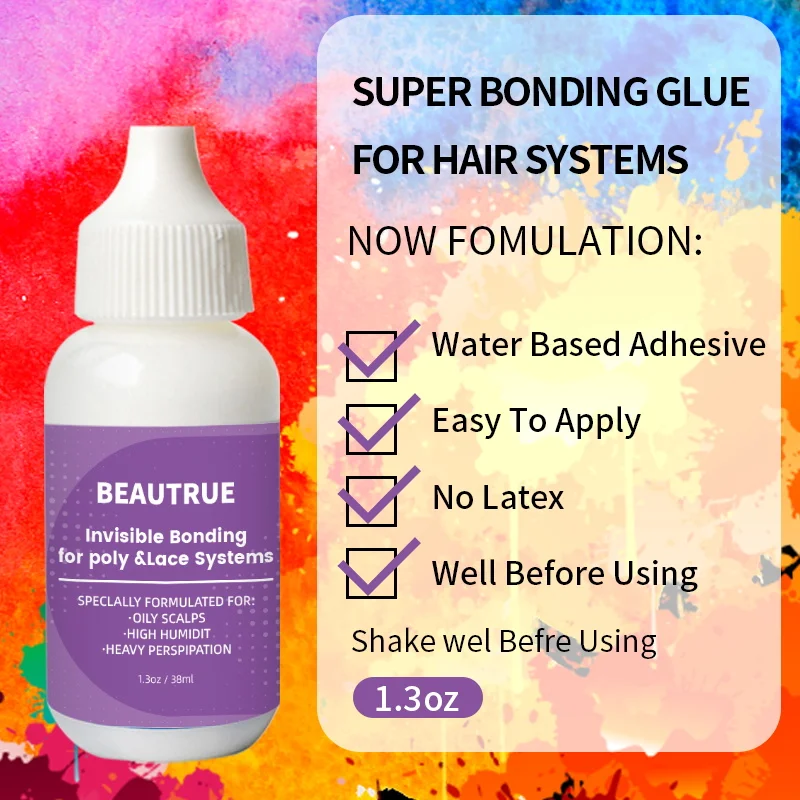 1.3oz Private Label Waterproof Hair Replacement Adhesive Invisible Bonding Glue Extra Control Hold For Poly Lace