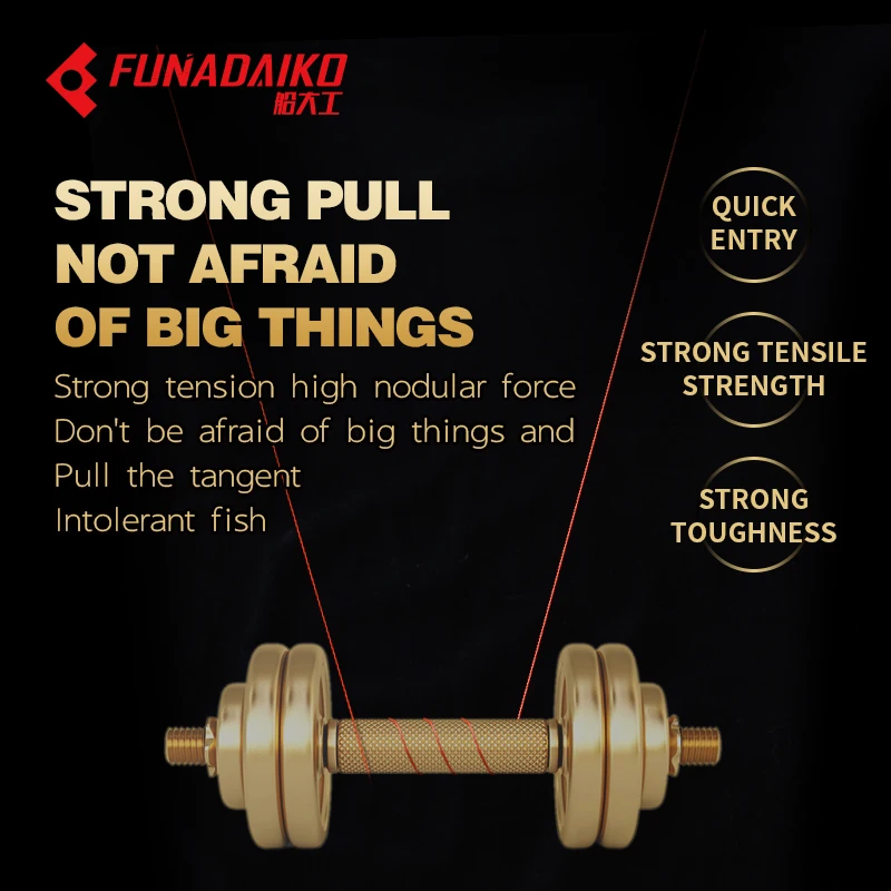 FUNADAIKO New Arrivals 8x Advanced Process 500m Super Strong and Thin Fishing Line for Deepsea