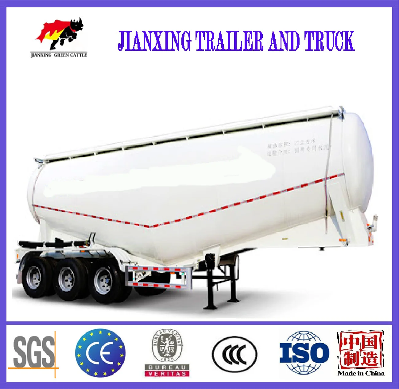 Widely Used  4Axle 60Ton Cement Bulker Silo Tanker Semi Truck Trailer