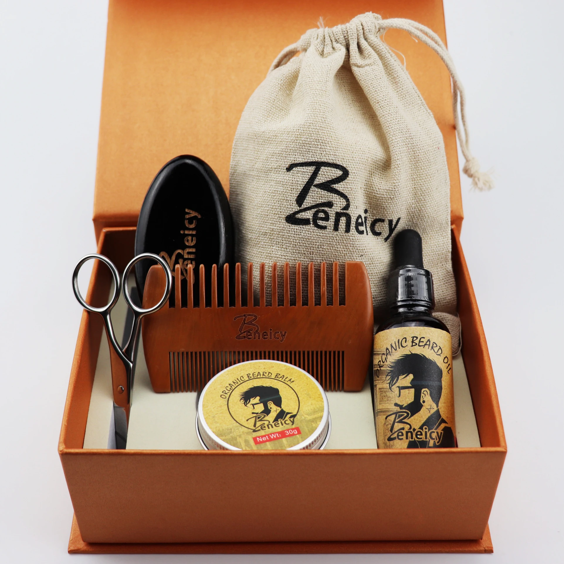 2024 High Quality Beard Growth Kit Eco-friendly Beard Kit Private Label Customized Beard Care Kit for Men