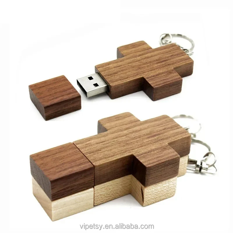 Оптовая продажа высокое качество U-диск в форме Креста USB-диск креативная личность твердая древесина можно настроить логотип