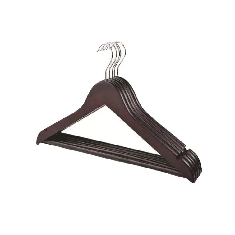 Solid Maple Wood Clothes Hanger Maple High-grade Raw Wooden Clothes Pants Set Hanger with Clips