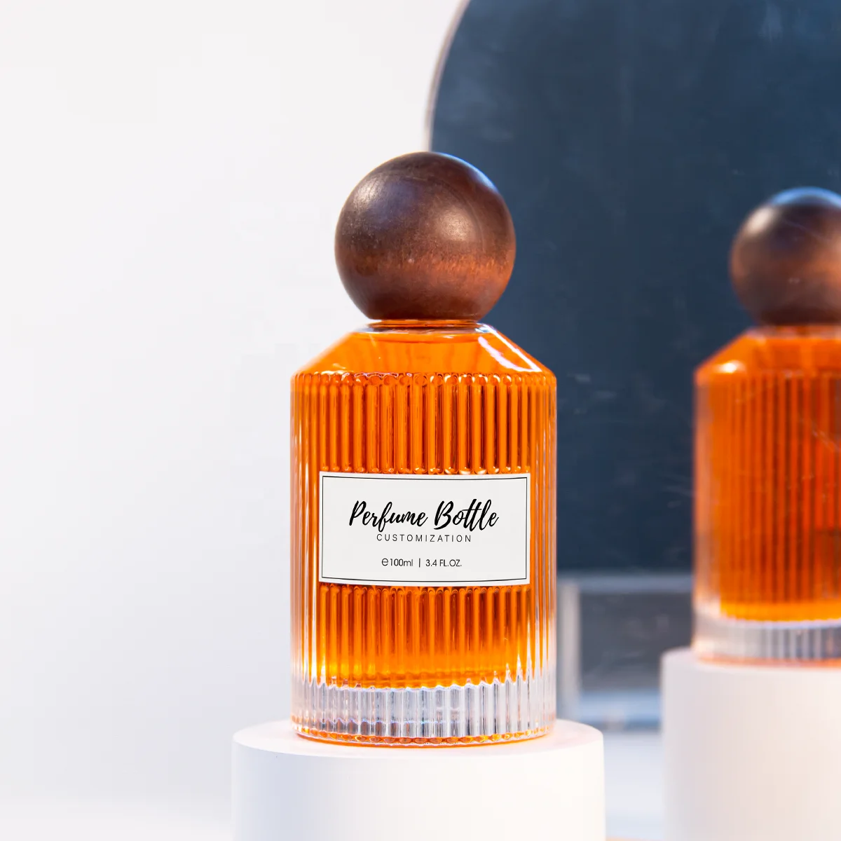 Factory Price Clear Cylinder Glass Perfume Bottles 30ml 50ml 100ml Empty Fragrance Parfum Bottles with Cap for Cosmetics