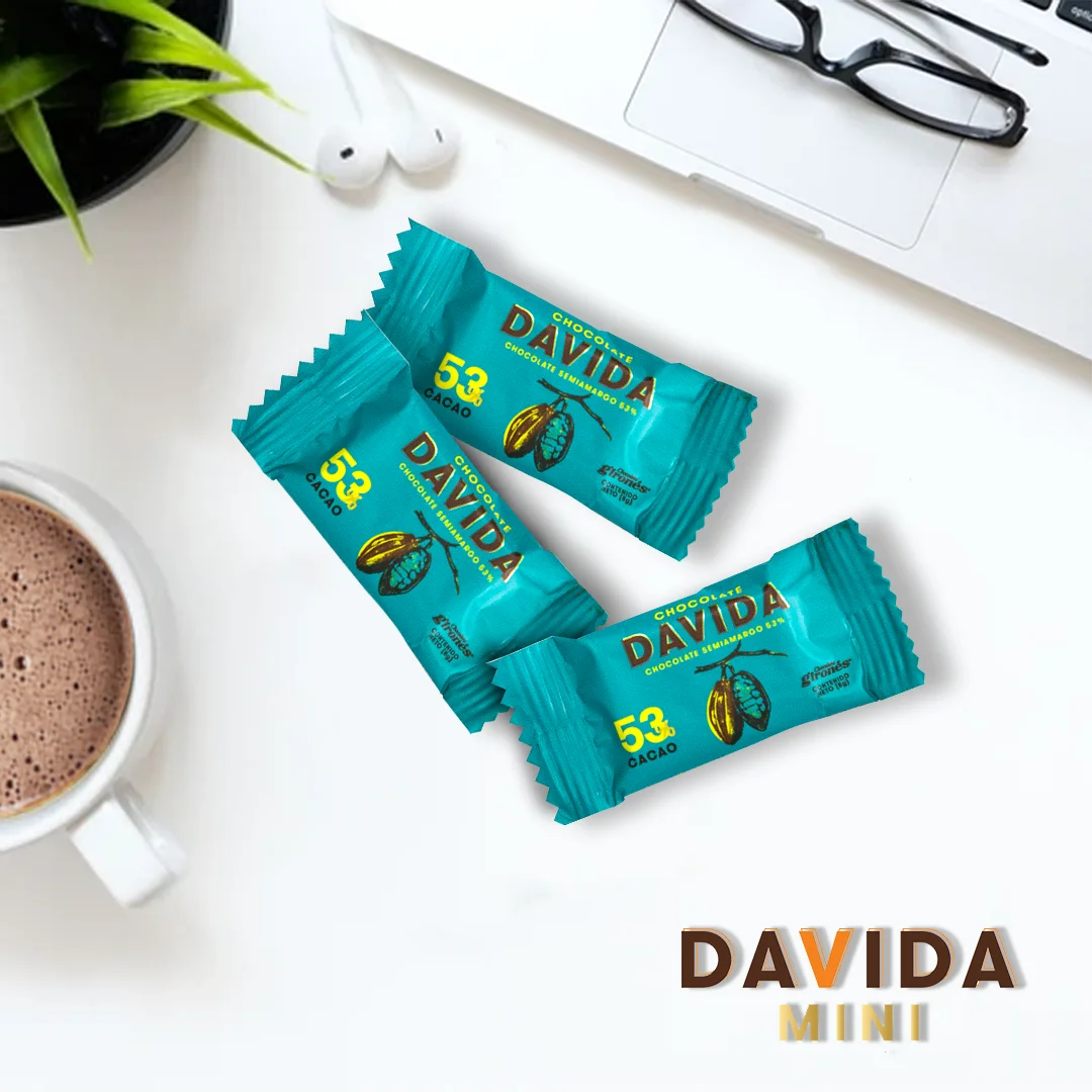 DAVIDA Wholesale Indulgent Semisweet Premium Mini Smooth Chocolate Bars 53% Cocoa Colombia Origin Colombian Cocoa