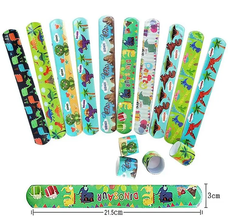 Slap Bracelets Snap Bands For Kids 1st Boy Roar Birthday Party Favor Dinosaur Gift