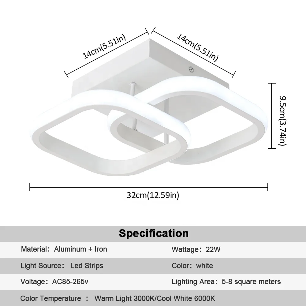 Surface Mounted 22W Gold Led Ceil Light For Home Ceiling Hallway