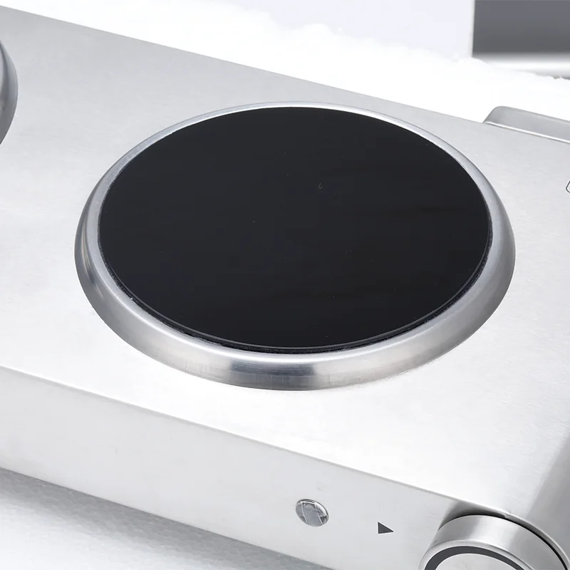 Best Quality Home Cooking 1200w Black Electric Portable 2 Burner Stove Without Gas Ceramic Cooktop Stove